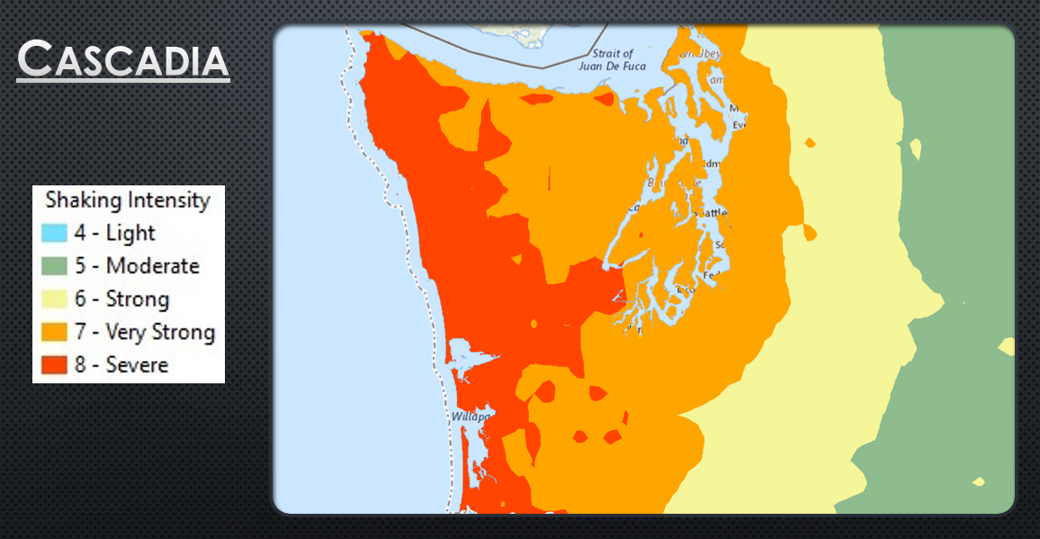 Cascadia Shaking Intensity