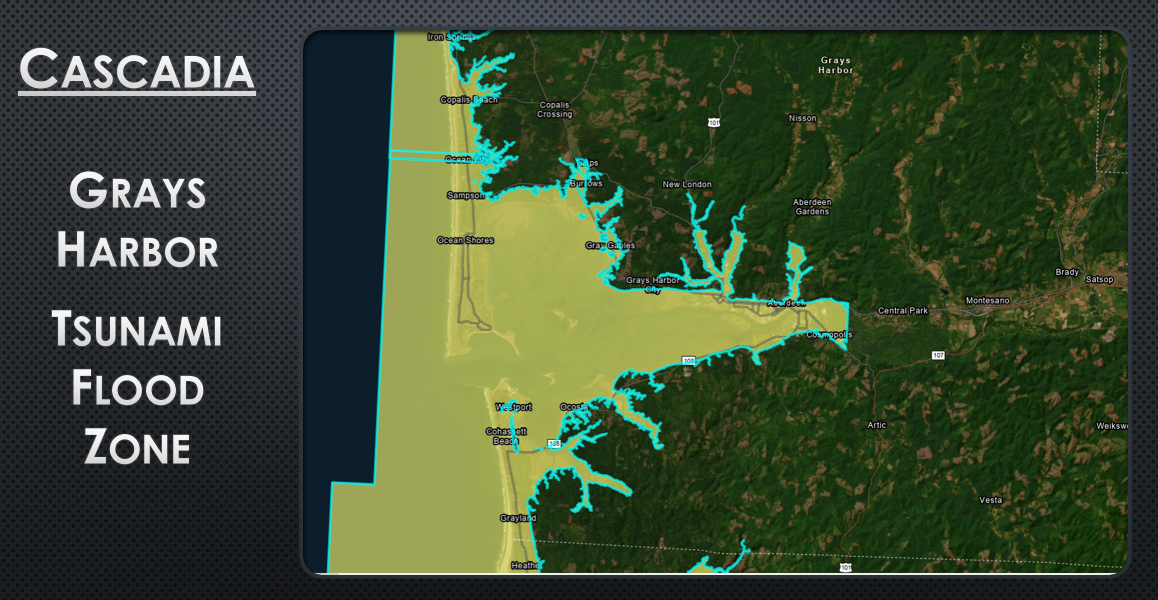 Tsunami Flood Zone in Grays Harbor